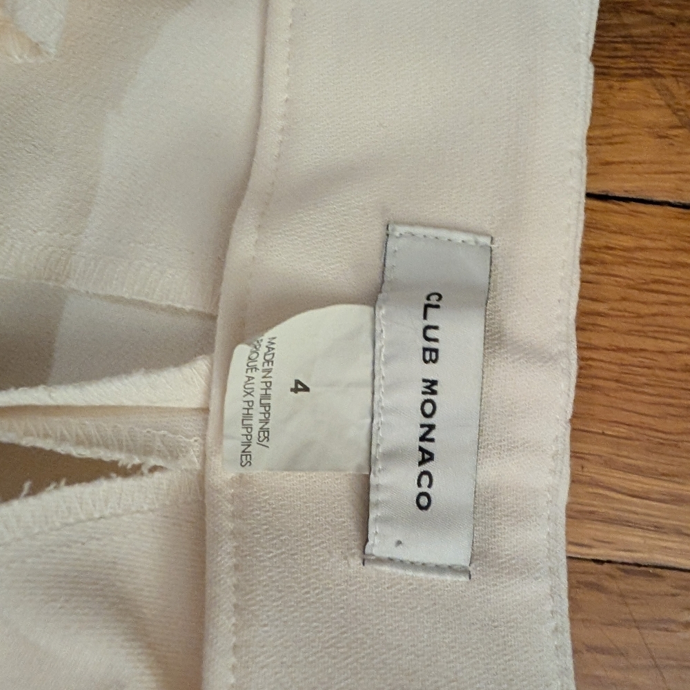 Club Monaco Cream Slim Leg Dress Pants - Picture 3 of 6
